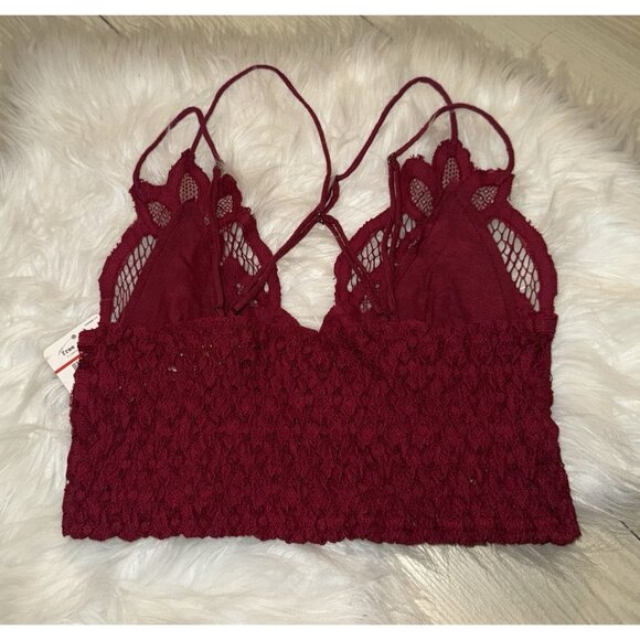FP ONE Free People Adella Longline Bralette Bra Lace Boho Womens XS XSmall Red - Picture 4 of 5